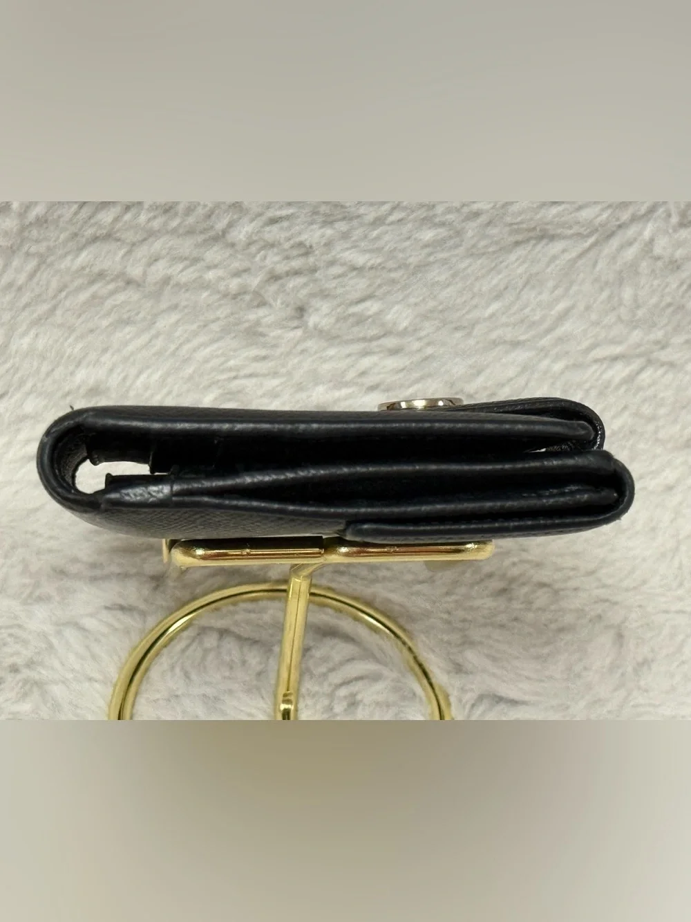 Bvlgari Black Leather Wallet with Silver-Tone Accent